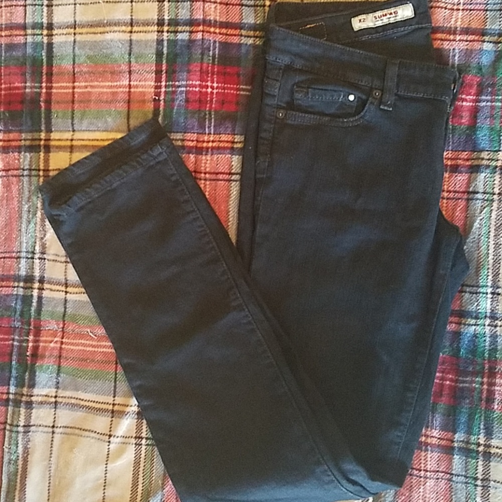 Black straight leg jeans